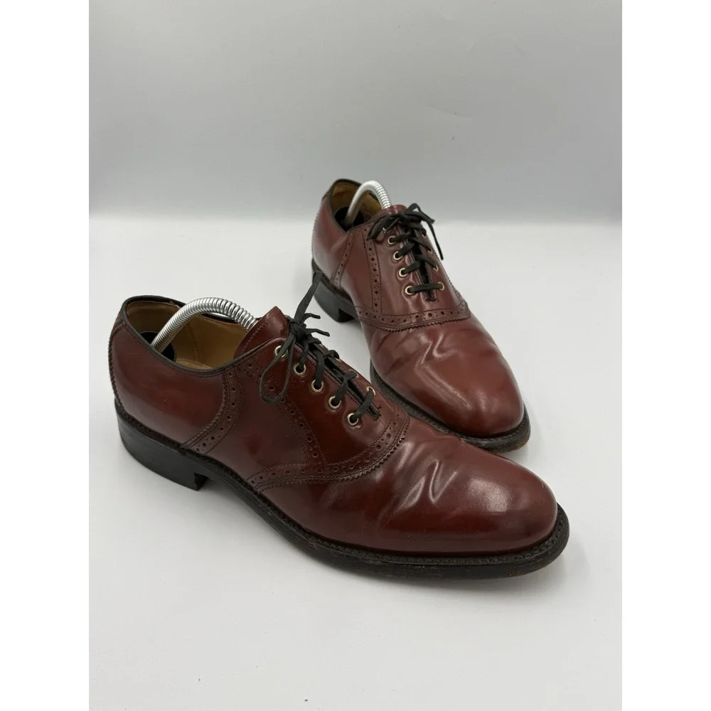 Vintage Hanover 2183 Shell Cordovan Saddle Oxford Shoes Men's 10 B/AA USA Made
